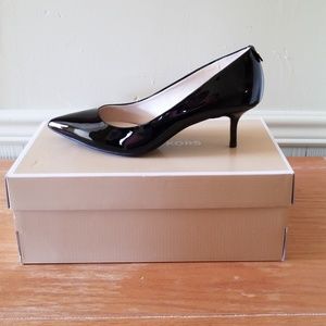 Classic black patent kitten heels